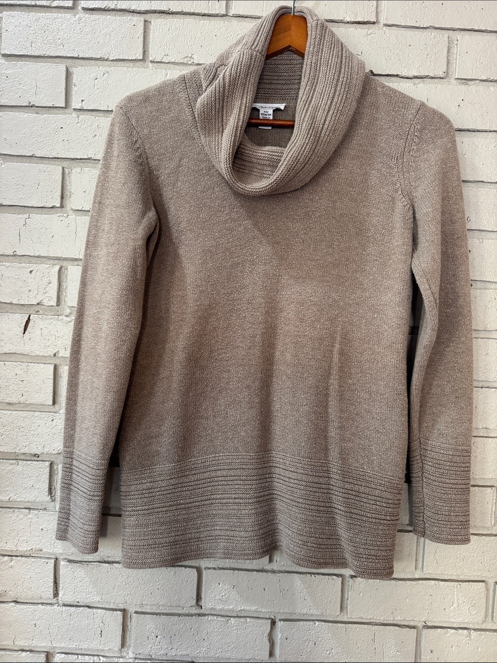 Calvin Klein Taupe Cowl Neck Sweater